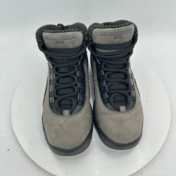 Nike Air Jordan 10 Retro Youth Size 5.5Y Women 7 310806-002 Shadow Grey Red Shoe - Picture 3 of 12